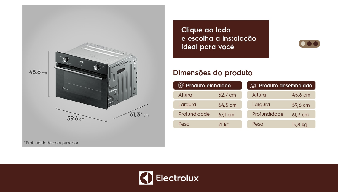 Forno de Embutir Elétrico Electrolux 50L Efficient Com Convecção